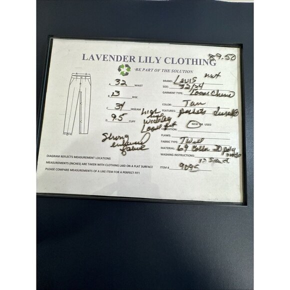 Levi’s Men's 32/34 Loose Chino Pants Tan NWT Durable Cordura 9095 - Picture 13 of 13